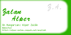 zalan alper business card